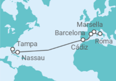 Itinerario del Crucero España y Bahamas - NCL Norwegian Cruise Line