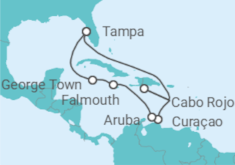 Itinerario del Crucero El Caribe: Curazao, Aruba y  República Dominicana - NCL Norwegian Cruise Line