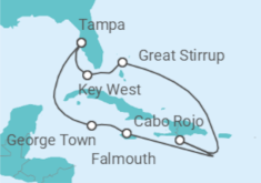 Itinerario del Crucero Bahamas, Great Stirrup Cay y Cayo Hueso  - NCL Norwegian Cruise Line