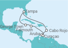Itinerario del Crucero El Caribe: Curazao, Aruba y  República Dominicana - NCL Norwegian Cruise Line