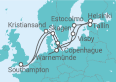 Itinerario del Crucero Noruega, Dinamarca y Suecia - Princess Cruises