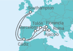 Itinerario del Crucero Aventurero Mediterráneo - Princess Cruises