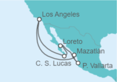 Itinerario del Crucero Vacaciones en la Península de Baja California y el Mar de Cortés - Princess Cruises