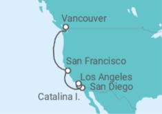 Itinerario del Crucero Región Vinícola del Pacífico - Princess Cruises