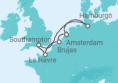 Itinerario del Crucero Reino Unido, Alemania, Holanda - MSC Cruceros