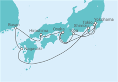 Itinerario del Crucero Viaje Completo Japón en primavera desde Madrid - Princess Cruises