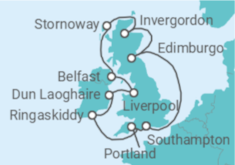 Itinerario del Crucero Reino Unido - NCL Norwegian Cruise Line