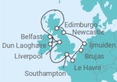 Itinerario del Crucero Reino Unido, Holanda, Bélgica, Francia - NCL Norwegian Cruise Line
