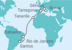 Itinerario del Crucero Desde Roma a Santos - MSC Cruceros