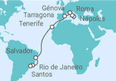 Itinerario del Crucero Desde Nápoles a Santos - MSC Cruceros