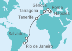 Itinerario del Crucero Desde Nápoles a Río de Janeiro - MSC Cruceros