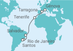 Itinerario del Crucero Desde Génova a Santos - MSC Cruceros
