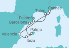 Itinerario del Crucero Riviera de Cannes y bahía de las Baleares - Silversea