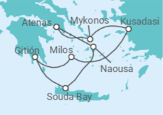 Itinerario del Crucero Navegando a través de islas griegas - Silversea