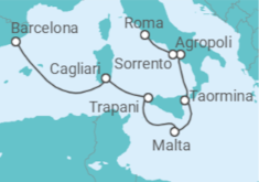 Itinerario del Crucero Islas históricas y costas antiguas - Silversea
