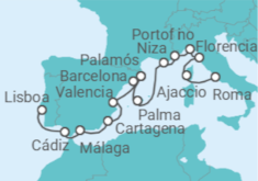 Itinerario del Crucero Ciudades históricas del Mediterráneo - Silversea
