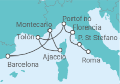 Itinerario del Crucero Ondulantes paisajes toscanos - Silversea