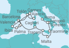 Itinerario del Crucero Sol del Mediterráneo - Silversea