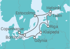 Itinerario del Crucero Costas escandinavas y bálticas - Silversea