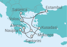 Itinerario del Crucero Las conmovedoras capitales de Grecia y Turquía - Silversea