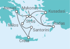 Itinerario del Crucero Navegando por el deslumbrante Egeo - Silversea