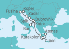 Itinerario del Crucero Legendarias fortalezas del Adriático - Silversea