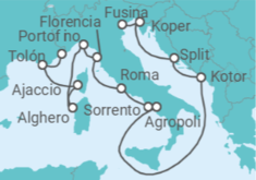 Itinerario del Crucero Evocadoras ciudades del Adriático - Silversea