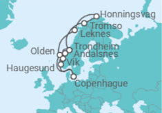 Itinerario del Crucero Fiordos profundos y una vasta belleza del norte - Silversea