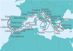 Itinerario del Crucero Gran Mediterráneo 2027 - Silversea