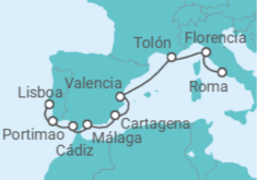 Itinerario del Crucero Paisajes ondulados de la Toscana - Silversea
