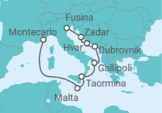 Itinerario del Crucero Escénico sur de Europa y el Adriático - Silversea