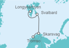 Itinerario del Crucero Costas de Svalbard - Silversea