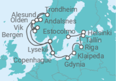 Itinerario del Crucero Legendarias capitales bálticas - Silversea