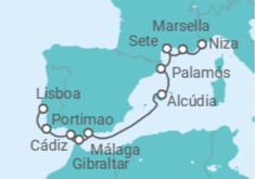 Itinerario del Crucero Cautivador viaje por el Mediterráneo - Silversea