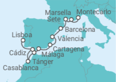 Itinerario del Crucero Mercados provenzales y zocos marroquíes - Silversea