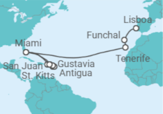 Itinerario del Crucero Doradas arenas de las Antillas Menores - Silversea