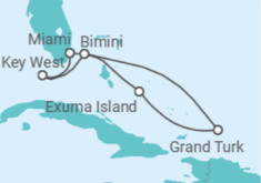 Itinerario del Crucero Legendarias aguas de las Bahamas - Silversea