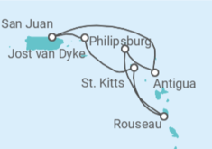 Itinerario del Crucero Las coloridas islas del Caribe oriental  - Silversea