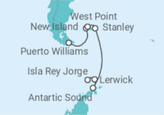 Itinerario del Crucero Expedición a las remotas islas Malvinas - Silversea