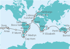 Itinerario del Crucero Vuelta al mundo 2026 - AIDA
