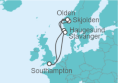 Itinerario del Crucero Fiordos Noruegos - MSC Cruceros