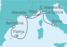 Itinerario del Crucero Italia, España y la Riviera Francesa - Royal Caribbean