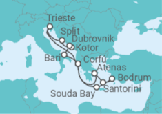 Itinerario del Crucero Mar Adriático y Grecia - AIDA