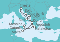 Itinerario del Crucero Islas Adriáticas y Mediterráneas - AIDA