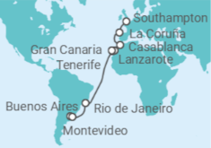 Itinerario del Crucero Pasaje Sudamericano - Princess Cruises