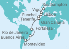 Itinerario del Crucero Pasaje Sudamericano - Princess Cruises