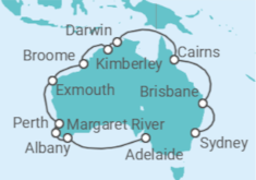 Itinerario del Crucero Recorriendo Australia - Princess Cruises