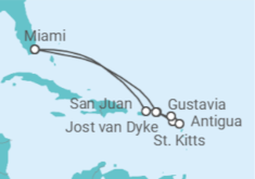 Itinerario del Crucero Escapada caribeña de mares turquesa - Silversea