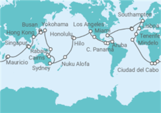 Itinerario del Crucero Vuelta al mundo 2028 - Cunard