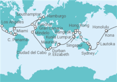 Itinerario del Crucero Vuelta al mundo 2028 - Cunard